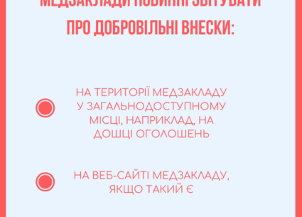 Благодійні внески до медзакладів можуть бути лише добровільними